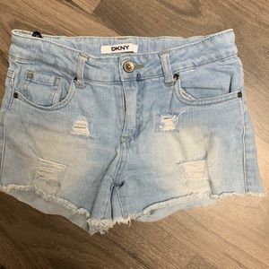DKNY size 12 girls light denim shorts